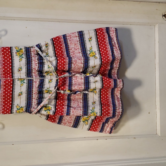 Vintage Jill Red, White, Yellow and Blue Patchwork Dress - Picture 6 of 8